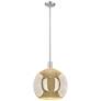 1_Arcadia Athens 14"W Brushed Nickel Stem Mini Pendant w/ Mercury Shade