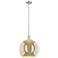 Arcadia Athens 14"W Brushed Nickel Stem Mini Pendant w/ Mercury Shade