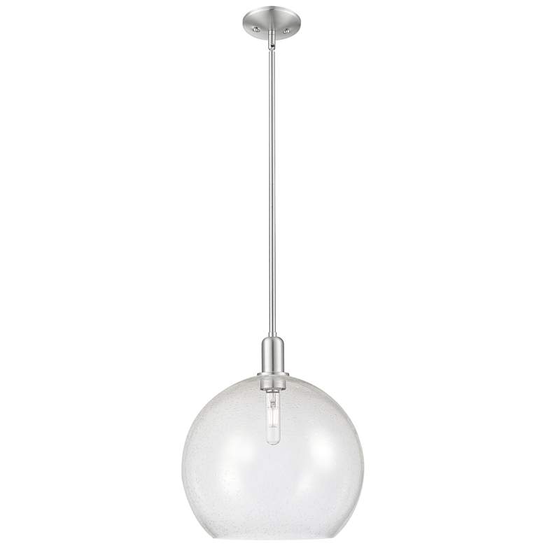 Image 1 Arcadia Athens 14"W Brushed Nickel Stem Mini Pendant w/ Seedy Shade