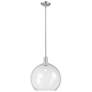 1_Arcadia Athens 14"W Brushed Nickel Stem Mini Pendant w/ Seedy Shade