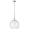 Arcadia Athens 14"W Brushed Nickel Stem Mini Pendant w/ Seedy Shade
