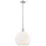 1_Arcadia Athens 14"W Brushed Nickel Stem Pendant w/ Matte White Shade