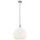 Arcadia Athens 14"W Brushed Nickel Stem Pendant w/ Matte White Shade