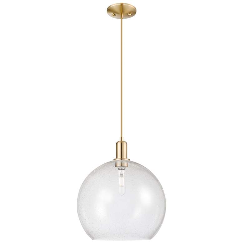 Image 1 Arcadia Athens 14"W Champagne Bronze Cord Mini Pendant w/ Seedy Shade