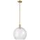 Arcadia Athens 14"W Champagne Bronze Stem Mini Pendant w/ Clear Shade