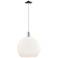 Arcadia Athens 14"W Chrome Cord Hung Mini Pendant w/ Matte White Shade