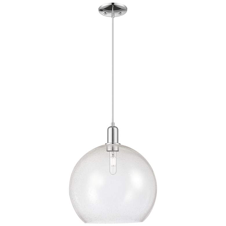 Image 1 Arcadia Athens 14"W Chrome Cord Hung Mini Pendant w/ Seedy Shade