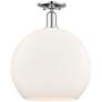 Arcadia Athens 14"W Chrome Semi.Flush Mount w/ Matte White Shade
