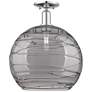 Arcadia Athens 14"W Chrome Semi-Flush w/ Light Smoke Deco Swirl Shade