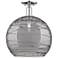 Arcadia Athens 14"W Chrome Semi-Flush w/ Light Smoke Deco Swirl Shade
