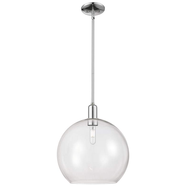 Image 1 Arcadia Athens 14"W Chrome Stem Hung Mini Pendant w/ Clear Shade