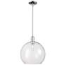 Arcadia Athens 14"W Chrome Stem Hung Mini Pendant w/ Clear Shade