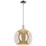 Arcadia Athens 14"W Chrome Stem Hung Mini Pendant w/ Mercury Shade