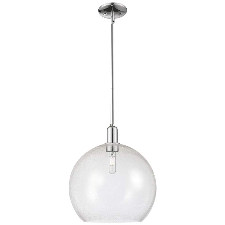 Image 1 Arcadia Athens 14"W Chrome Stem Hung Mini Pendant w/ Seedy Shade