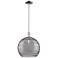 Arcadia Athens 14"W Chrome Stem Pendant w/ Light Smoke Deco Shade
