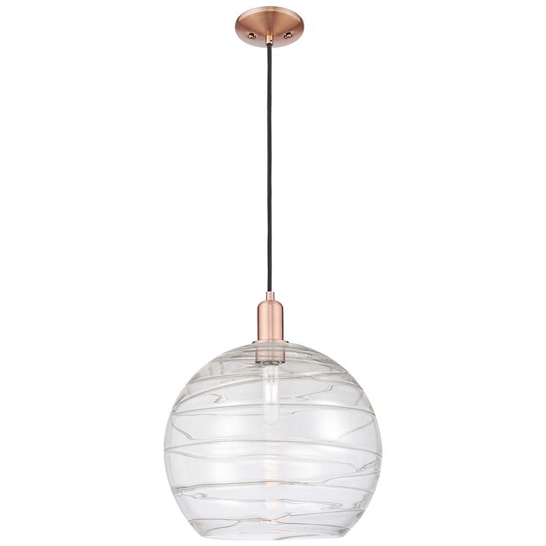 Image 1 Arcadia Athens 14"W Copper Cord Hung Mini Pendant With Seedy Shade