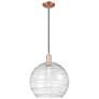 1_Arcadia Athens 14"W Copper Cord Hung Mini Pendant With Seedy Shade