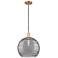 Arcadia Athens 14"W Copper Cord Pendant w/ Light Smoke Deco Shade