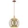 Arcadia Athens 14"W Copper Stem Hung Mini Pendant With Mercury Shade
