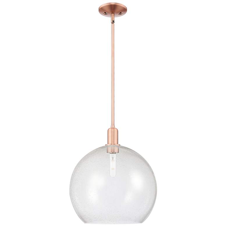Image 1 Arcadia Athens 14"W Copper Stem Hung Mini Pendant With Seedy Shade