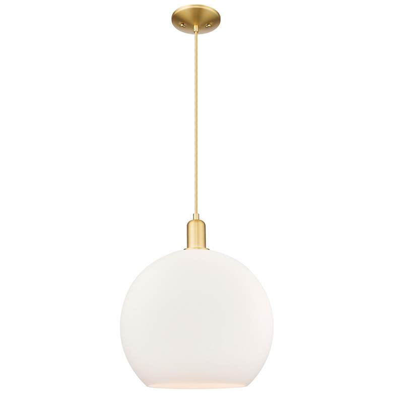 Image 1 Arcadia Athens 14"W Gold Cord Hung Mini Pendant w/ Matte White Shade