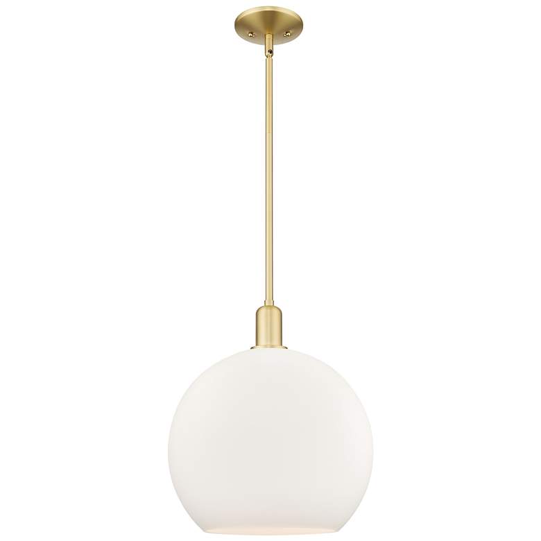 Image 1 Arcadia Athens 14"W Gold Stem Hung Mini Pendant w/ Matte White Shade