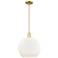 Arcadia Athens 14"W Gold Stem Hung Mini Pendant w/ Matte White Shade