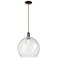 Arcadia Athens 14"W Oiled Bronze Cord Hung Mini Pendant w/ Seedy Shade