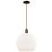 Arcadia Athens 14"W Oiled Bronze Cord Pendant w/ Matte White Shade