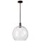 Arcadia Athens 14"W Oiled Bronze Stem Hung Mini Pendant w/ Clear Shade