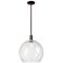 Arcadia Athens 14"W Oiled Bronze Stem Hung Mini Pendant w/ Seedy Shade