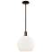 Arcadia Athens 14"W Oiled Bronze Stem Pendant w/ Matte White Shade