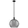 Arcadia Athens 14"W Oiled Bronze Stem Pendant w/ Smoke Deco Shade