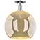 Arcadia Athens 14"W Polished Chrome Semi.Flush Mount w/ Mercury Shade