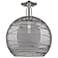 Arcadia Athens 14"W Polished Nickel Semi-Flush w/ Smoke Deco Shade