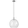 1_Arcadia Athens 14"W Polished Nickel Stem Mini Pendant w/ Clear Shade