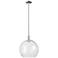Arcadia Athens 14"W Polished Nickel Stem Mini Pendant w/ Clear Shade