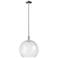 Arcadia Athens 14"W Polished Nickel Stem Mini Pendant w/ Seedy Shade
