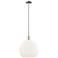 Arcadia Athens 14"W Polished Nickel Stem Pendant w/ Matte White Shade