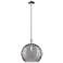 Arcadia Athens 14"W Polished Nickel Stem Pendant w/ Smoke Deco Shade