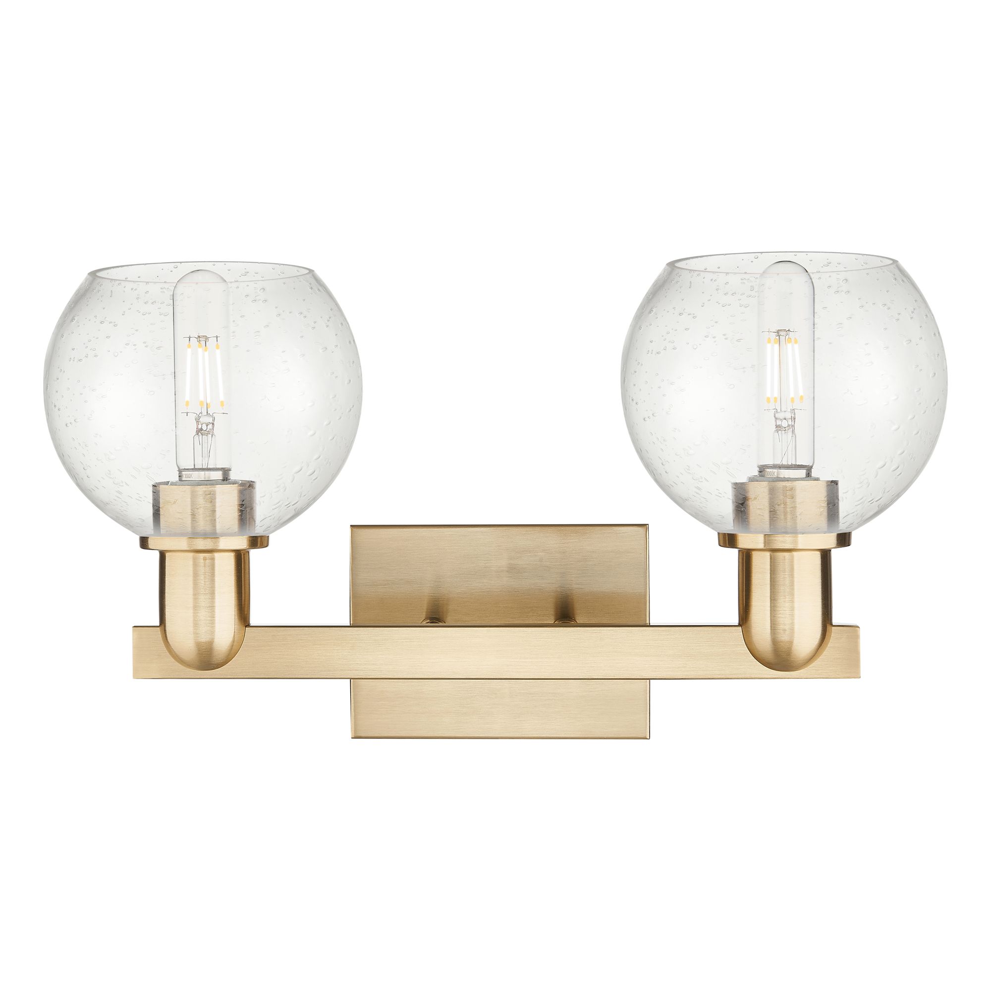 Image 2 Arcadia Athens 17"W 2 Light Bronze Vanity Light w/ Seedy Shade more views