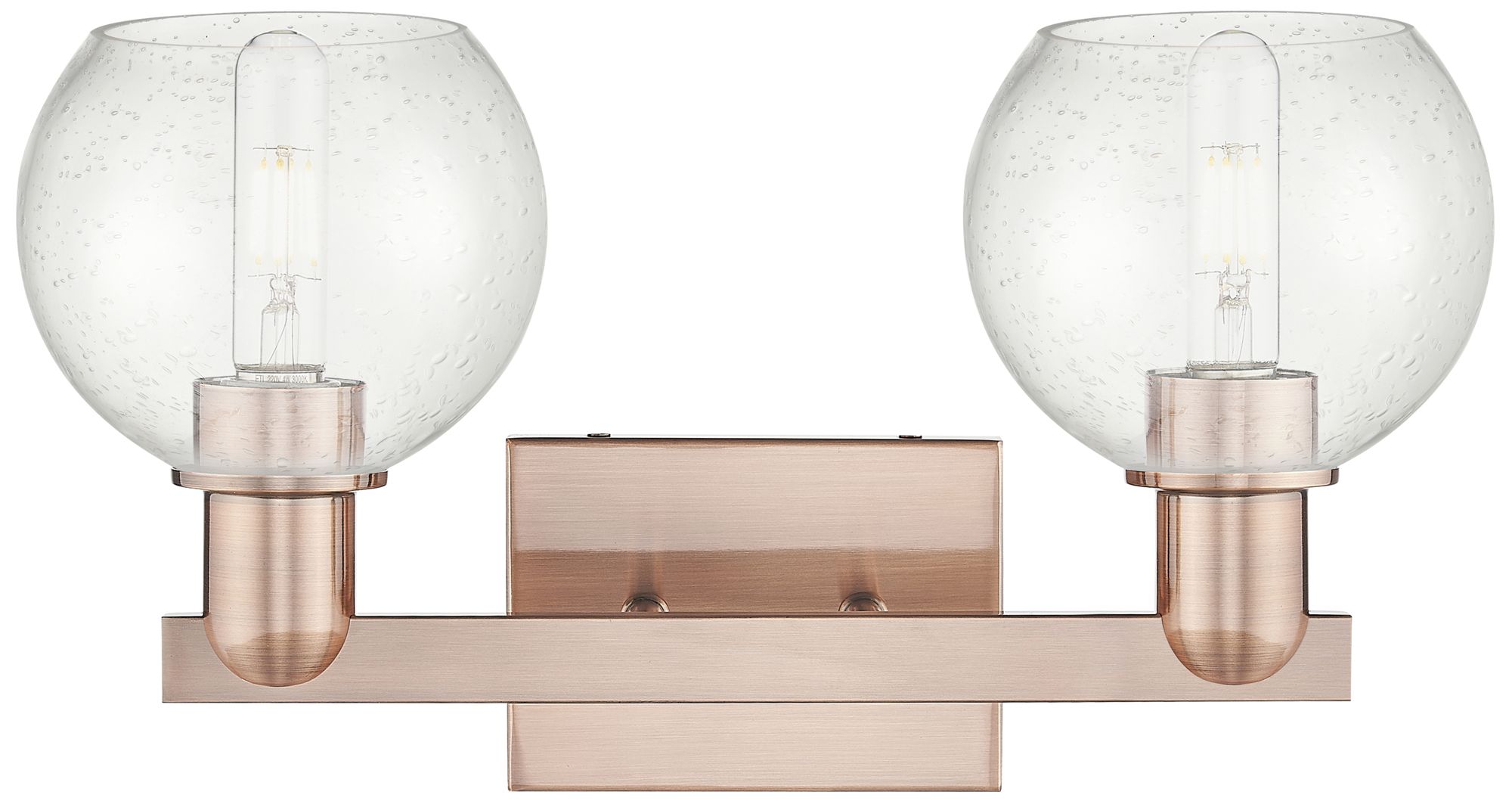 Image 2 Arcadia Athens 17"W 2 Light Copper Vanity Light With Seedy Shade more views