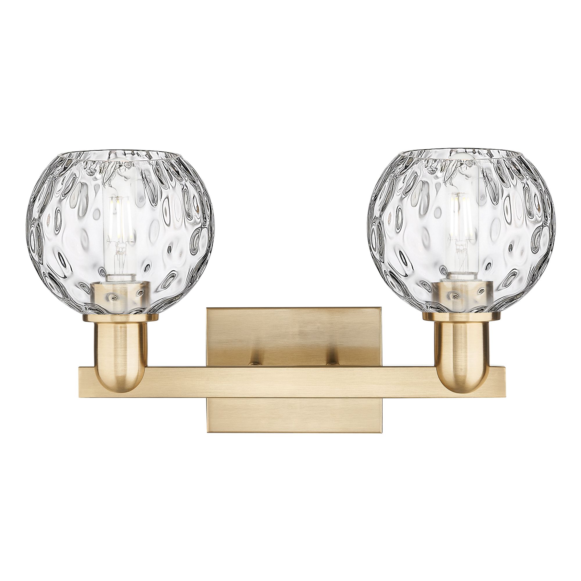 Image 2 Arcadia Athens 17"W 2 Light Bronze Vanity Light w/ Water Glass Shade more views