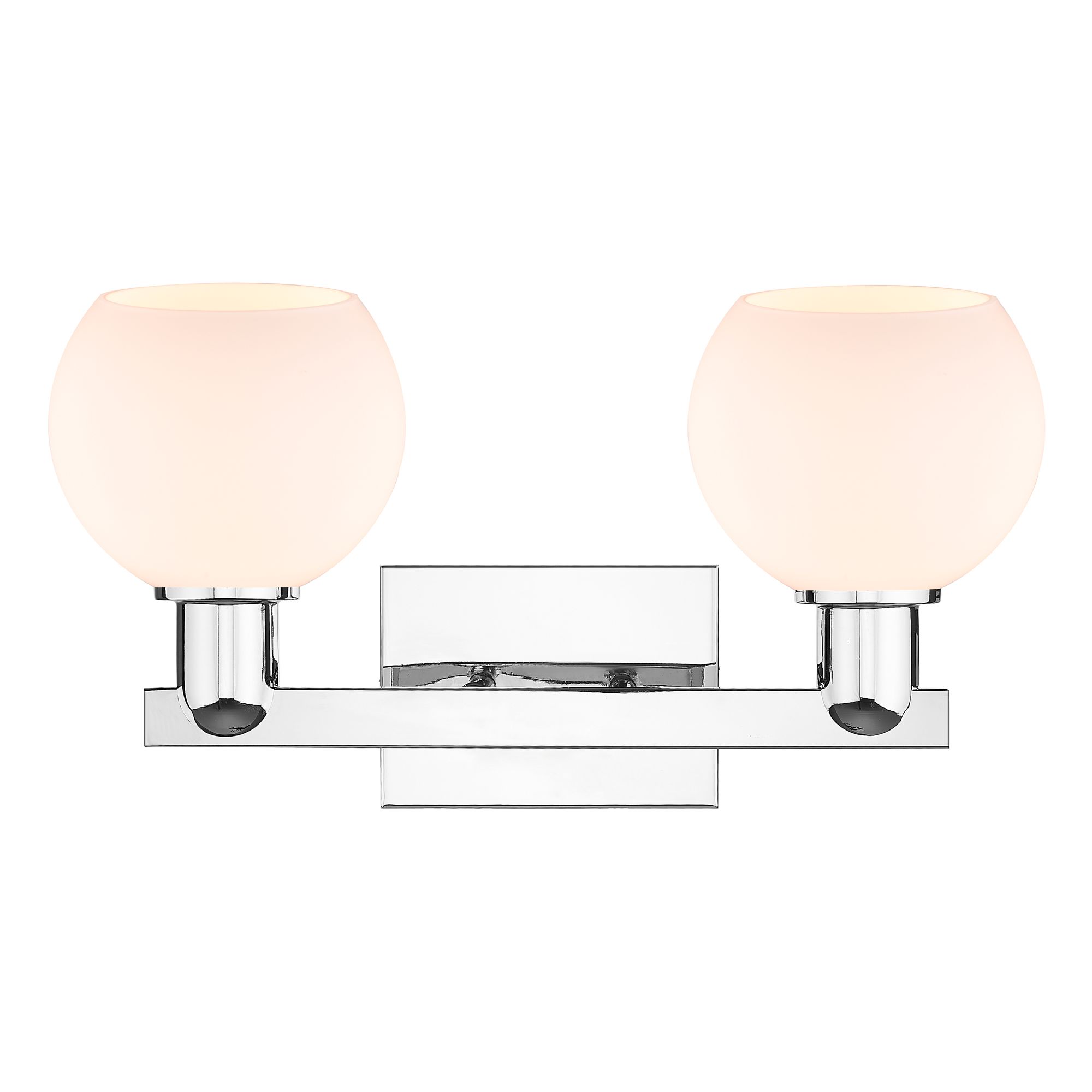 Image 2 Arcadia Athens 17"W 2 Light Chrome Vanity Light w/ Matte White Shade more views