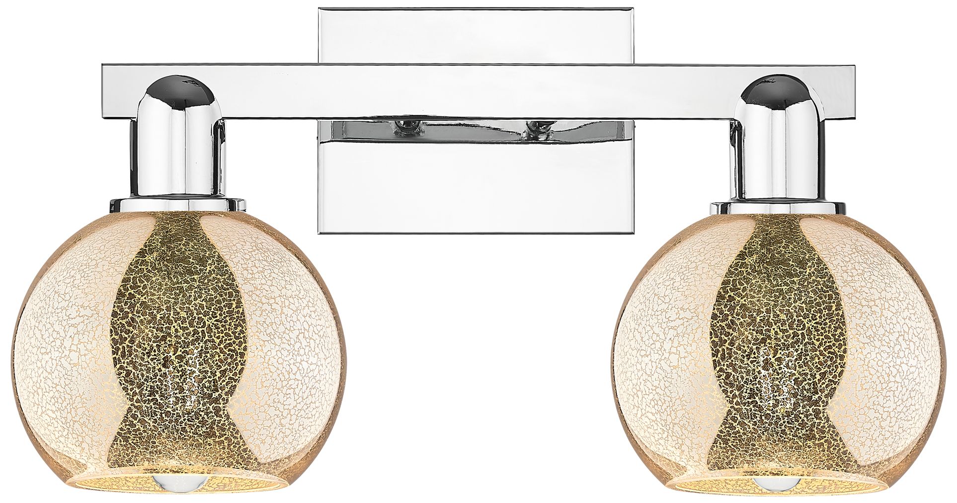 Arcadia Athens 17"W 2 Light Chrome Vanity Light w/ Mercury Shade