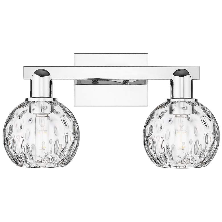 Image 1 Arcadia Athens 17"W 2 Light Chrome Vanity Light w/ Water Glass Shade