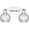 Arcadia Athens 17"W 2 Light Chrome Vanity Light w/ Water Glass Shade