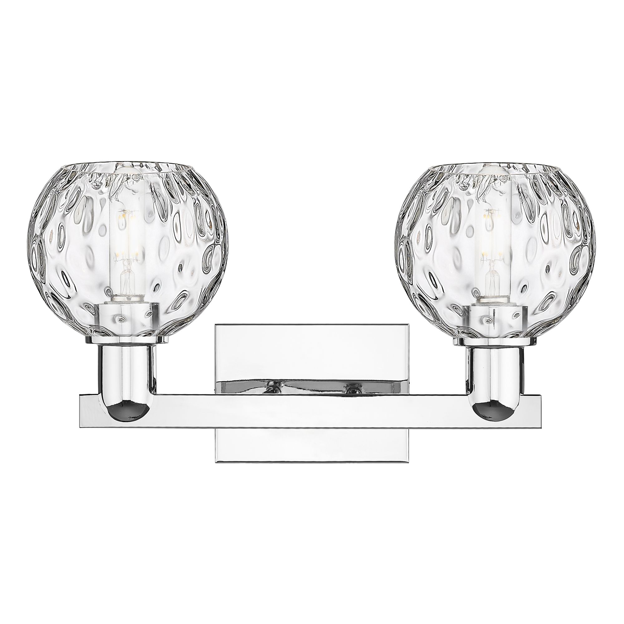 Image 2 Arcadia Athens 17"W 2 Light Chrome Vanity Light w/ Water Glass Shade more views