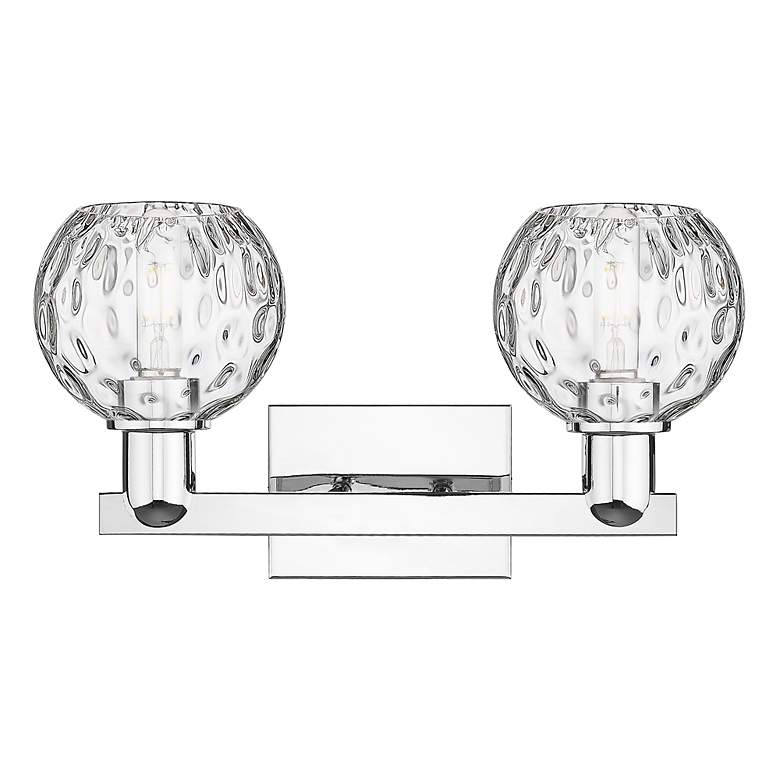 Image 2 Arcadia Athens 17"W 2 Light Chrome Vanity Light w/ Water Glass Shade more views