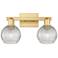 Arcadia Athens 17"W 2 Light Gold Bath Light w/ Clear Basketweave Shade